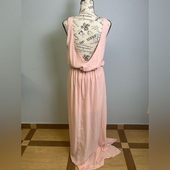 NWT Show Me Your Mumu Kendall Maxi Dress Dust Blush Crisp Light Pink Bridesmaid - Picture 4 of 9